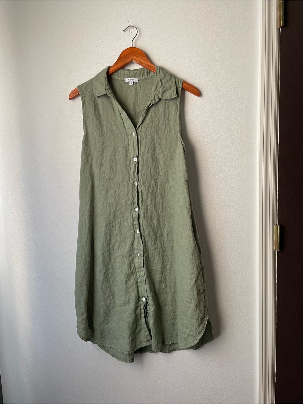 Rosemarine Italian sage linen sleeveless dress
